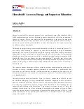 Access to Energy and Impact on Education for Households