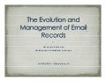 Evolution and Management of Email - ACDA 2010