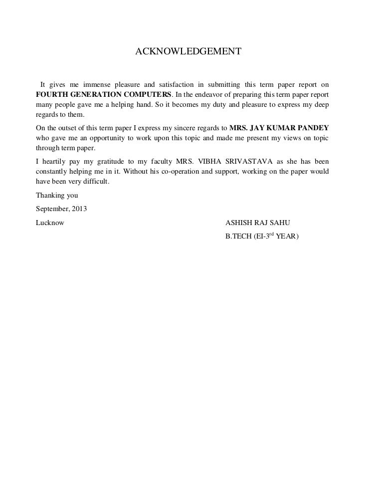 Acknowledgement sample for thesis image