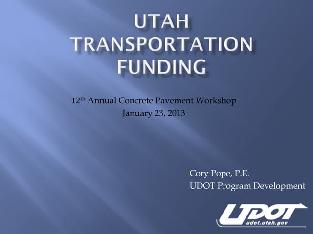 Utah Transportation Funding