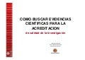 Como buscar evidencias cientificas para la acreditacion