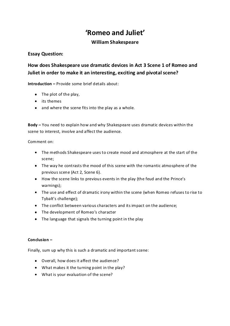 Romeo and juliet essay gcse act 3 scene 1