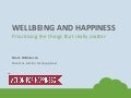 Wellbeing and Happiness - an introduction