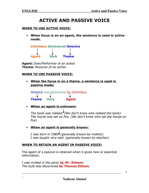 Past Continuous Tense Active Passive Voice 