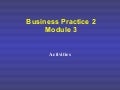 NCV 2 Business Practice Hands-On Support - Activities 3