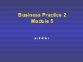 NCV 2 Business Practice Hands-On Support - Activities 5
