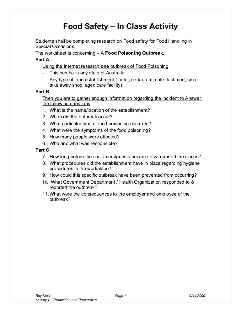 Printables Food Safety Worksheet activity 2 food safety
