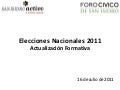 Argentina - Elecciones Nacionales 2011 - Actualizacion formativa