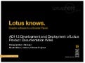 AD112 -- Development and Deployment of Lotus Product Documentation Wikis