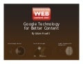 Adam Howitt, Using Google Tools to Optimize Content for Business Results
