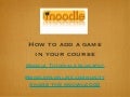 Add A Game in your course
