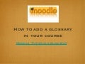 Add a Glossary in your course