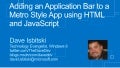 Adding an application bar to metro style app using html and java script