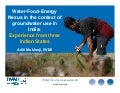 Water-Food-Energy Nexus in the context of groundwater use in India: Experience from three Indian States