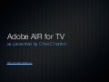 Adobe AIR for TV - MAX 2010 recap