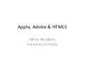 Apple, Adobe & HTML5
