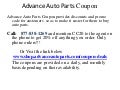 Advance Auto Parts Coupon