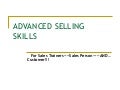 Advanced Selling Skills