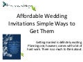 Affordable wedding invitations simple ways to get them