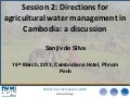 Institutional structures for productive use of agricultural water