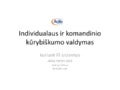 Individualaus ir komandinio kūrybiškumo valdymas kuriant IT sistemas
