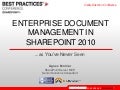 Enterprise Document Management in SharePoint 2010