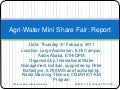 Agri-water mini Share Fair- Overall Report