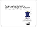 The Status of Kentucky&rsquo;s Independent (Nonprofit, Private) Colleges and Universities