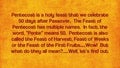A Joyful Lesson the Feast of Pentecost 