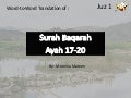 Al Baqarah Ayah 17-20 word to word