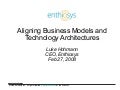 Aligning  Business  Models And  Technology  Architectures  Ore Dev  Conference 2008