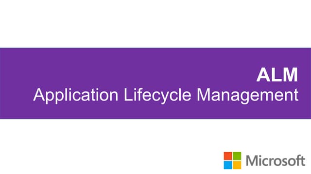 Microsoft - Application Lifecycle Management - Visão Geral