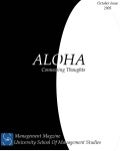 Aloha (October 2005) - University School of Management Studies Newsletter