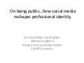 On being public... how social media reshapes professional identity,
