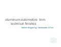 Aluminum Automotive Trim  - Technical Finishes