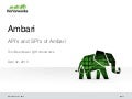 Ambari Meetup: APIs and SPIs of Ambari