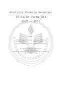 Analisis kinerja keuangan pt kimia farma tbk 2007 2011