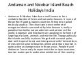 Andaman and nicobar island beach holidays india