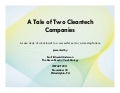 Scott Edward Anderson A Tale of Two Cleantech Companies