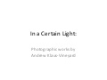 In A Certain Light: Photoworks by Andrew Klaus