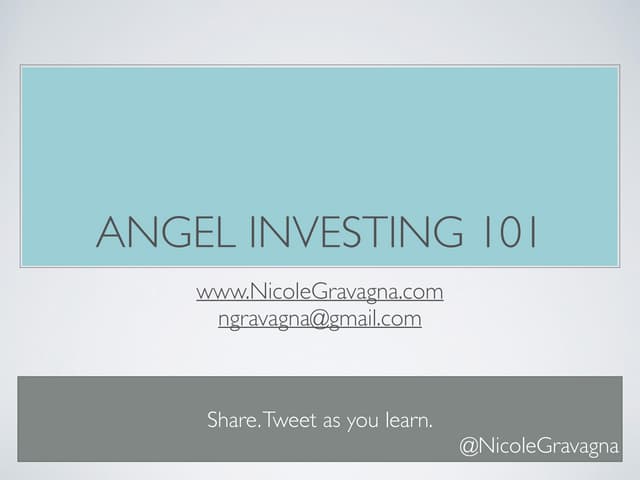 Angel investing 101