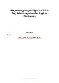 Angol - magyar geológiai szótár