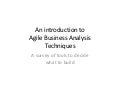 An introduction to agile business analysis