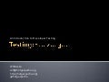 An Introduction to Developer Testing
