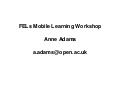 Anne adams   issues and barriers to mobile learning