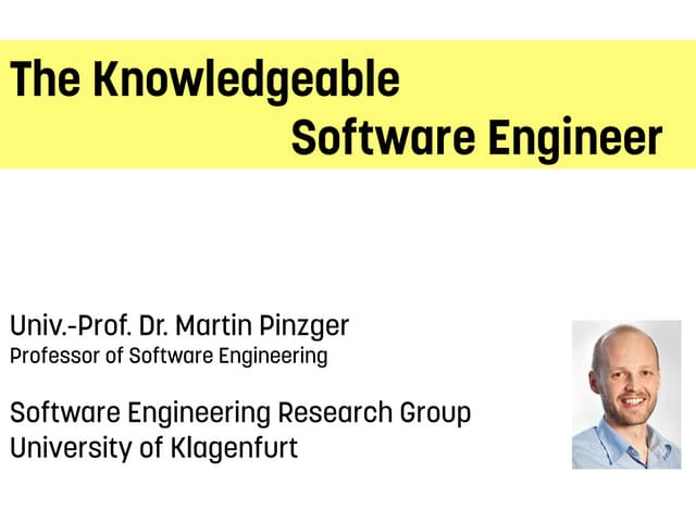 The Knowledgeable Software Engineer