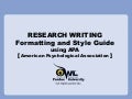 RESEARCH WRITING - Apa References Style