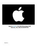 Apple (AAPL) Q1 2012 Earnings Call of January 24, 2012 at 5 pm EST