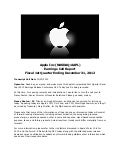Apple inc (nasdaq.appl)   earnings call report - fiscal 1st quarter ending december 31, 2012