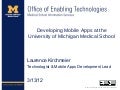 Developing Mobile Apps at the University of Michigan Medical School
